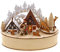 ELLUG Spieluhr aus Holz zum Aufziehen mit Drehelement & Licht, batteriebetrieben und Timer-Funktion (6h On / 18h Off) winterliches Motiv, 16x21cm, Lied: Stille Nacht