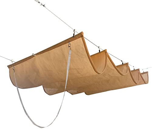 Markise Shelter U-förmiges Wellen-Schiebe-Rollo im Freien Sonnensegel für Pergola-Pavillon(Color:Beige,Size:1.1x7m)