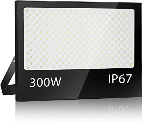 YZYFACAI 300W LED Strahler Außen,30000LM LED Scheinwerfer,7000K Kaltweiß Scheinwerfer,IP67 Wasserfest Fluter,für Hinterhof,Innenhöfe,Garage,Flur,Garten