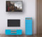 Aileenstore Wohnwand Set modern 2 teilig TV Lowboard, Sideboard für Wohnzimmer oder Kinderzimmer, Farbe:türkis-blau