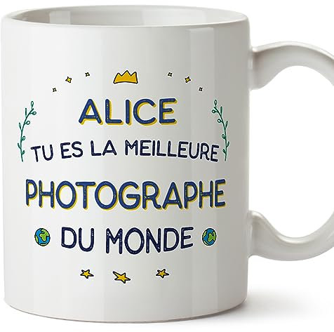 Mugffins Tasses Personnalisables pour PHOTOGRAPHE femme - En Français - Cadeau Personalisé- Meilleur du Monde - 11 oz / 330 ml