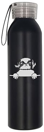 Japanese Chin Cute Dog Art Water Bottle Laser Engraved Stainless Steel Durable