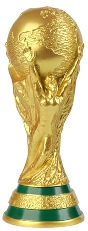 Taivoze 2022 World Cup Replica, Sports Fan Trophy Resin Soccer Collectible, Gold World Cup Trophy Decor for Bedroom Office Desktop (Middle size-10.63)