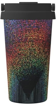 Jaywis Holographic Dreams Print Tlater Travel Mug,500ml Handheld Insulated Coffee Mug,Leakproof Lid Stainless Steel,Insulated Coffee Cup with Leakproof Lids Reusable Coffee Cups Travel Car Coffee Mug