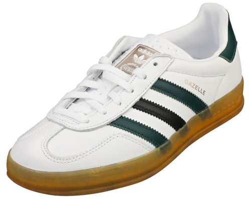 adidas Gazelle Indoor Womens Shoes, Cloud White/Collegiate Green/Core Black, 7 UK