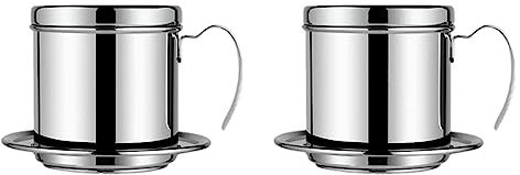 Fivetwofive 2X Vietnamesischer Kaffee Filter Tragbare Kaffee Presse Maker Wiederverwendbare Phin Infuser Sieb Kaffee Tropf Brüher Manueller Kaffee