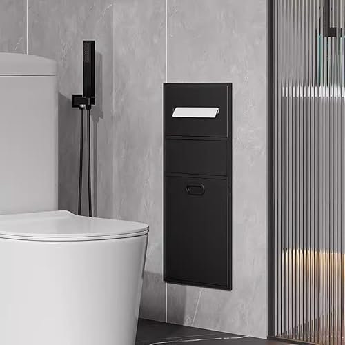 sjdoPulse Badezimmer-Nische Aus Edelstahl, Eingebetteter Toilettenpapierhalter, Aufbewahrungsregal Für Toilettenbürste Im Badezimmer, Hotel, In Die Wand Eingelassenes Nischen-Einbauregal