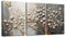 Sungeek Impression sur toile 3 pièces – Tableau moderne encadré – Arbre doré papillon fleurs – Œuvre d'art pour chambre à coucher, salon, cuisine – 30 x 40 cm