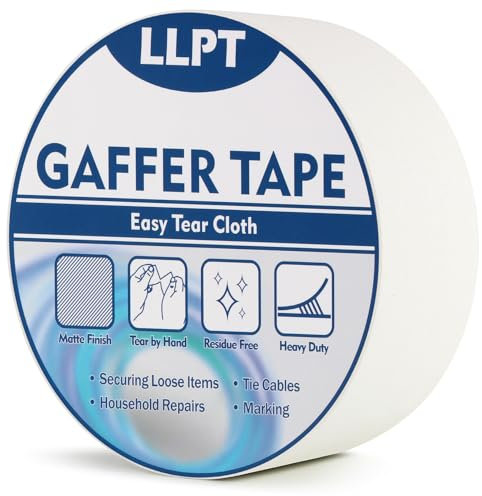 LLPT Panzertape | Weißes Hochleistungs-Gaffing-Klebeband | Matt nicht reflektierend leicht abreißbar rückstandsfrei | für Kabelfotografie (PGT532P1WT) | 50 mm x 32 m