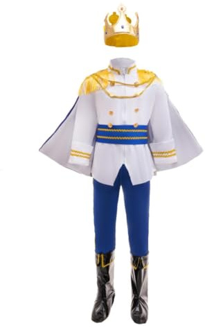 Lito Angels Costume Principe Reale per Bambino | Stile Principe Reale, Corona, Mantello, Giacca, Pantaloni, Halloween e Carnevale, Festa di Compleanno