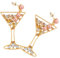 Yardenfun 1paar Damen Ohrringe Mit Wein-glas Design Champagnerfarbe Kunstperlen Und Strass Festliche Party Ohrringe Elegantes Kostüm Schmuck Für Besondere Anlässe