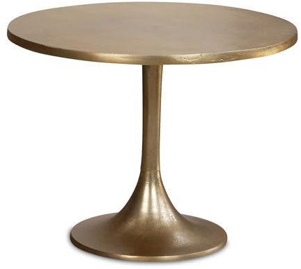 FineBuy Table basse, en métal doré, 60 x 60 x 46,5 cm, design rond, petite table basse moderne, table d'appoint pour salon