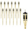 Set 8/12 Pezzi Torcia Grande Da Giardino In Bambù XXL Olio Contenitore In Metallo 90/120/150 Cm Lampada Candela Con Stoppino Fiaccola Torcie Esterno Feste Eventi - 12 Pezzi 90 Cm