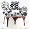 DazzJoy 19 Stk Tortendeko 18 Geburtstag Junge Mädchen,Cake Topper 18 Geburtstag Deko Schwarz,Glitter Torten Deko zum 18 Geburtstag,Kuchen Deko 18. Geburtstag mit Geburtstagskerzen,18. Geburtstag Deko