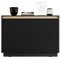 Mirjan24 Kommode Rumbed K104 mit 2 Türen, innen 4 Fächer, Goldene Akzente, Highboard, Anrichte, Sideboard, Mehrzweckschrank, Wohnzimmerschrank (Schwarz + Gold Anoda)