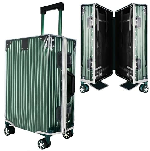 YCCOKJJ Kofferhülle 70 cm Reißverschlusstyp Kofferschutzhülle 28 Zoll Durchsichtig, Langer Reißverschluss an der Seite Keine Demontage Erforderlich Klettband, Staubdichte Kratzfeste Trolley Cover
