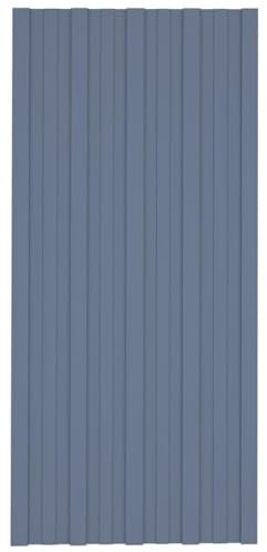 ShGaxin Dachpaneele 36 STK Trapezblech Dachplatten, Wellblechplatten Für Dach, Dachblech, Dachschindeln Für Gartenhaus, Verzinkter Stahl Grau 100x45 cm