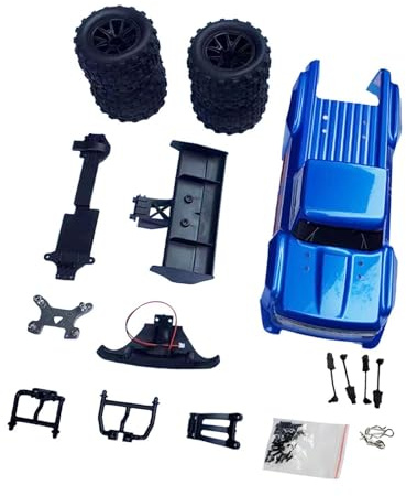 TTETTZ Fernbedienung Karosserie DIY Ersatzteile, WLtoys 144001 RC Crawler mit Stoßstange, Spoiler & Reifen – Ersatz- und Upgrade-Kit