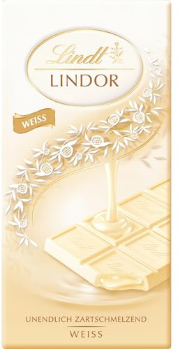 Lindt Schokolade | LINDOR Weiß, 100g Tafel, Geschenk | Weiße Schokolade, zartschmelzender Kern, zum Teilen & Verschenken, Genussmomente, Schokoladen-Geschenk, Premiumschokolade