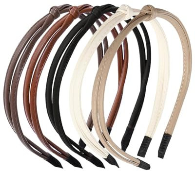 LEEQBCR 5 Stück Haarreifen für Damen, modisch, dünn, niedlich, elastisch, Vintage, für Frauen und Mädchen