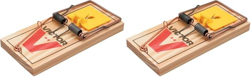 PROTECT HOME Rattenfalle Classic, Klassische Schlagfalle aus Holz zur effektiven und giftfreien Rattenbekämpfung, 1 Stück (Packung mit 2)
