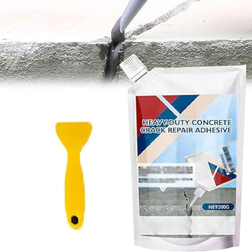 Heavy-Duty Concrete Crack Repair Adhesive,Beton Rissfüller,Beton Sealant Wasserdichte Reparatur,Schnell trocknender Betondichtstoff,Mehrzweck Klebstoff zur Reparatur von Betonrissen (Weiß, 200g)