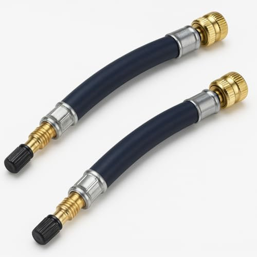 Manovella Reifenventilverlängerung 210 mm – Flexibler Gummischlauch mit robustem Metallventil für LKW, Wohnmobil, Bus, Anhänger und mehr – Ideal für schwer zugängliche Ventile (2 Stück)