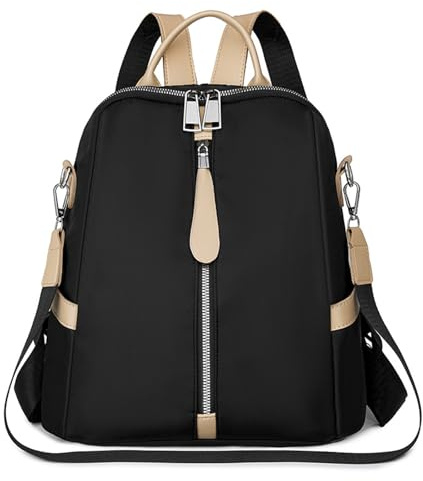 ONETOALL Rucksack Damen Klein, Cityrucksack Damen Modern mit Schultergurt, Damenrucksack Elegant Schwarz, Geschenke für Frauen Teenager zum Reisen Alltag Arbeit Pendeln Städtetrip
