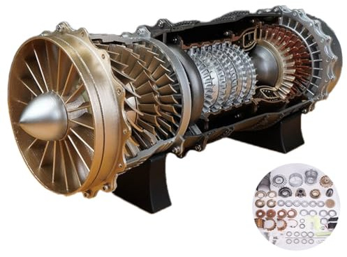 Meiurlex 1/20 WS-15 Turbofan Engine Modellbausatz, 150 Teile DIY Turbojet Fliegertriebwerk Motor Modell, 3D Druck Mechanik STEM Spielzeug für Erwachsene & Sammler