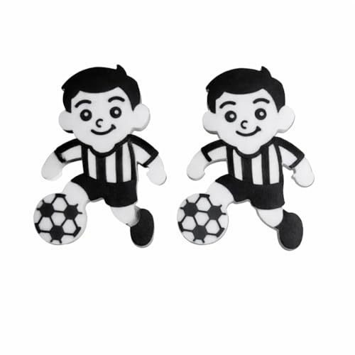 2-Pack Football Door Knobs – Black & White Football Drawer & Wardrobe Handles – Children’s Cupboard Pulls – Bedroom Nursery Furniture (7.8 × 5.3 cm)