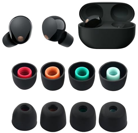 DEFIYEAR 4 Pairs Silicone Eartips for Sony WF-1000XM5 WF-1000XM4, WF-1000XM3, WF-C700N Earbuds WF WI XBA Earbuds with Storage Box (XS/S/M/L)