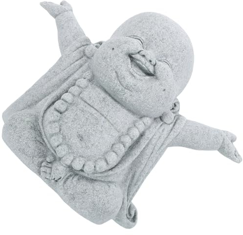 GLEAVI Buddha Statue Sandstein Kleiner mit Stabilem Sockel Aquarium Dekoration Gartendeko Tischfigur für Zuhause und Aquarien