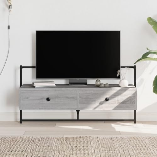 Fangmaliuyun TV-Lowboard Grau Sonoma 100,5x30x51 cm aus Holzwerkstoff mit Metallgriffen Modernes Wandboard für Living Room Schlafzimmer Flur