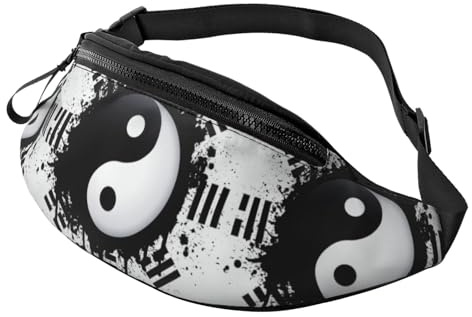 Brusttasche Verstellbarer Gürteltasche Schwarz-Weißes Yin Yan (Yinyang) Multifunktionale Bauchtasche Für Running Joggen Fitness 14X35Cm