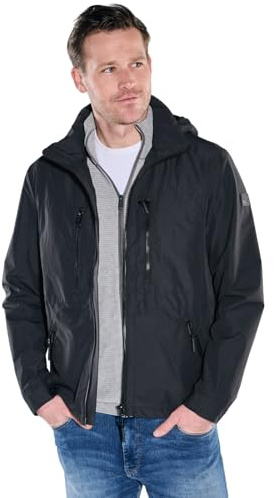 engbers Herren Funktionsjacke mit Abnehmbarer Kapuze, Schwarz