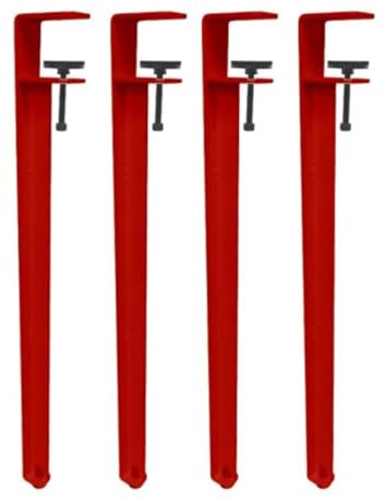 RGZFYH Lot de 4 Pieds de Meubles à Pince, réglables en Forme de F, for Table à Manger, en Fer forgé, Robustes, for Table et Chaise(Rot,H40cm)