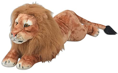 GeenYuu Löwe Kuscheltier Plüsch Braun XXL aus 100% Polyester 100x39 cm Stofftier Schmusetier für Kinderzimmer, Kindergarten, Geburtstag, Taufe, Kuscheln und Dekoration