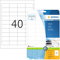 HERMA 4357 Universal Etiketten, 25 Blatt, 48,5 x 25,4 mm, 40 pro A4 Bogen, 1000 Stück, selbstklebend, bedruckbar, matt, blanko Papier Klebeetiketten Aufkleber, weiß