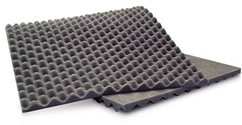 SinusLive Noppenschaum 90x40cm Dämmschaum für Gehäusedämmung und KFZ-Innenraum Grauer Akustiknoppenschaum