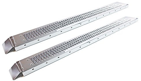 Wiltec Lot de 2X Rampe de Chargement 1600 x 225 x 45 mm – capacité de Charge Max. 400 kg – en Acier galvanisé – Surface antidérapante Profil cannelé – Rampe d'accès Utilitaire Moto ATV Quad remorque