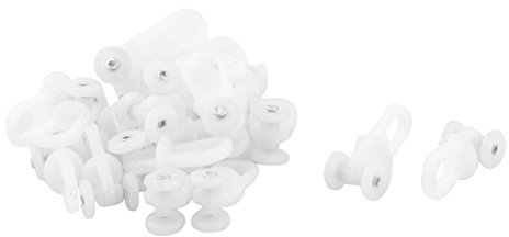 sourcing map 20pcs Glisseur Rail Rideaux Roulette Crochet Roue Rideaux Coulissant Poulie Double pour Fenêtre Voilage Plastique Galets 1.1 Pouces Hauteur