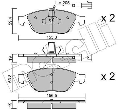 metelligroup 22-0220-0 - Made in Italy - Bremsbeläge