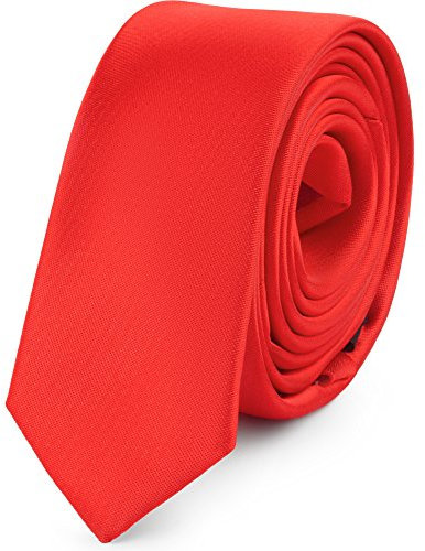 Ladeheid Corbatas Estrechas Diversidad de Colores Accesorios Ropa Hombre SP-5 (150cm x 5cm, Rojo)