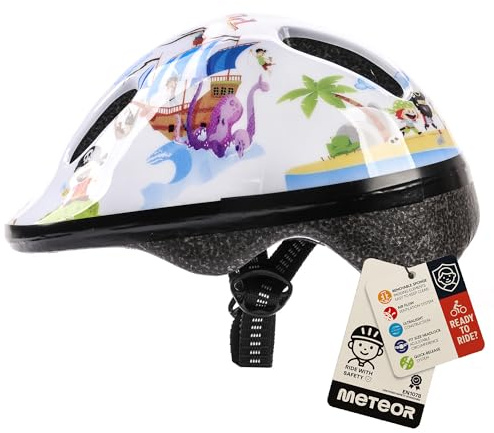 meteor Kinder fahrradhelm ab 1 Jahr – sicherer & stoßdämpfender Kinderhelm mit verstellbarem Headlock - waschbarem Fahrrad Helm Innenfutter – optimaler Schutz & leichtes Design für Baby-Abenteurer