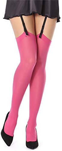 Bellivalini Calze per Reggicalze Microfibra Donna 40 DEN BLVFI1006 (Fucsia, M/L (Taglia Produttore: 3/4))