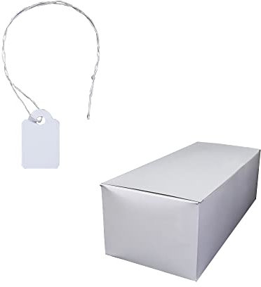 1.000 Hängeetiketten mit Faden Karton 18x28 mm weiss | PB-Onlinehandel