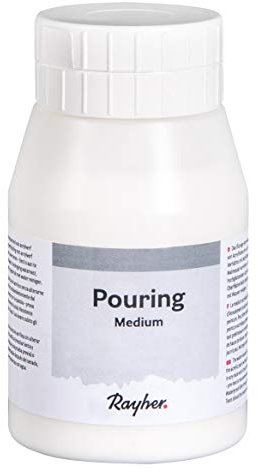 Rayher 38350000 Pouring Medium, 1 bouteille de 500ml, medium de lissage pour technique Pouring, fluidifiant pour peinture acrylique, art abstrait et créatif, effets marbrés
