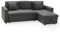 Happy Garden umwandelbares Ecksofa Clark 3-Sitzer in grauem Kunstleder. Sofa mit umkehrbarer Meridian und Aufbewahrungskasten.