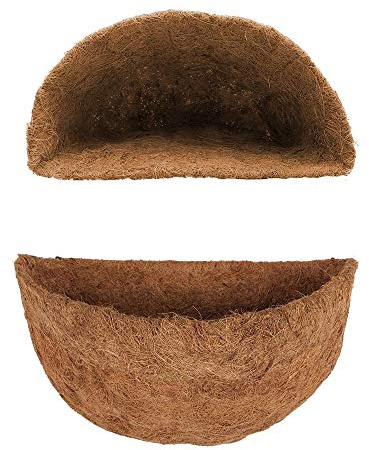 Wankd Kokoseinlage 25 cm, 2 Stück Kokoseinsatz für Blumenampeln, natürliche Coco Faser Liner Kokosmatten Ersatz für Pflanzgefäß, Pflanzentopf Hängekorb (25cm)