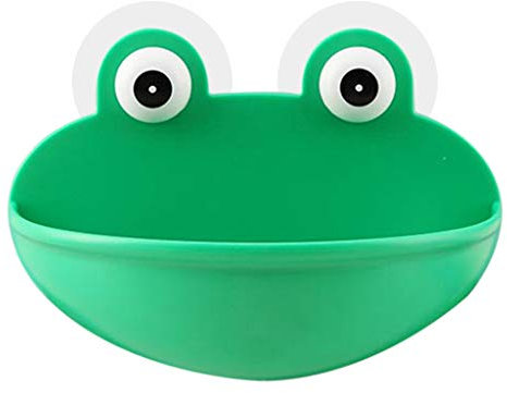 ZIRAN Porte-savon en plastique avec ventouses Motif grenouille Vert